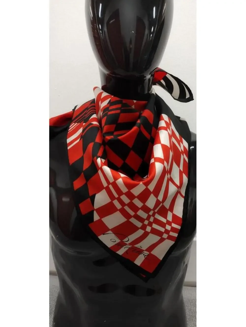 Ponte Tresa 1960s Extreme Mod Geometric Squares Scarf Italian Men's Vespa Style